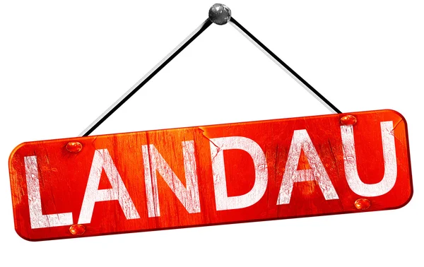 Landau, 3d render, işareti asılı kırmızı