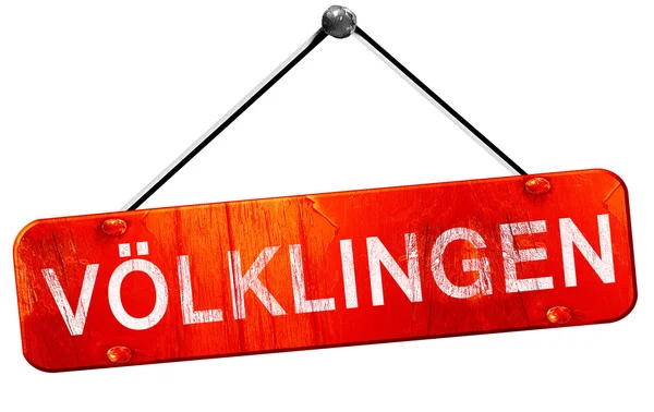 Volklingen, 3d-рендерінг, червоний підвісний знак — стокове фото