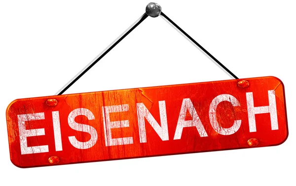 Bir Eisenach, 3d render, işareti asılı kırmızı