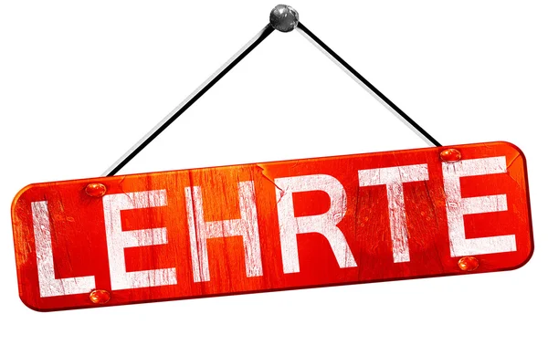 Lehrte, 3d render, işareti asılı kırmızı