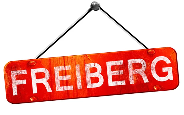 Freiberg, 3d render, işareti asılı kırmızı