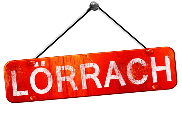 Lorrach, 3d render, işareti asılı kırmızı