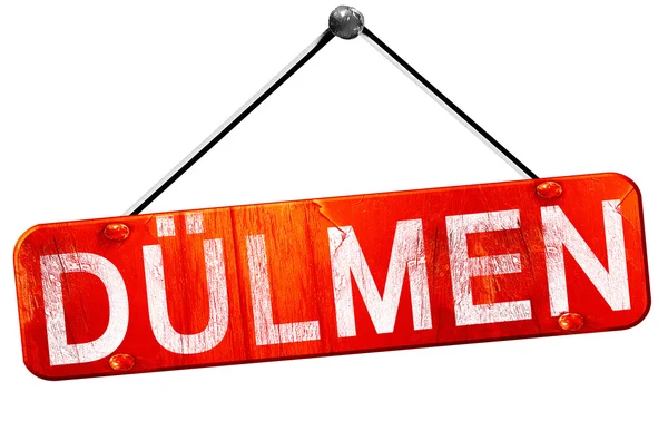 Dülmen, 3d render, işareti asılı kırmızı