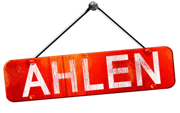 Ahlen, 3d render, işareti asılı kırmızı