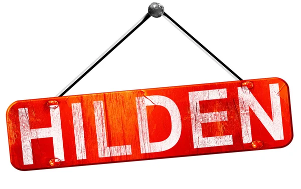 Hilden, 3d render, işareti asılı kırmızı