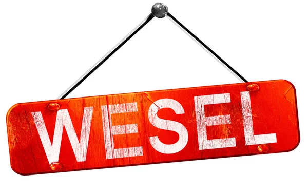 Wesel, 3d render, işareti asılı kırmızı