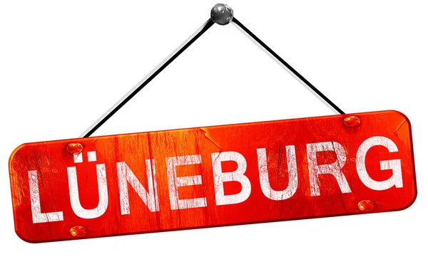 Luneburg, 3d render, işareti asılı kırmızı