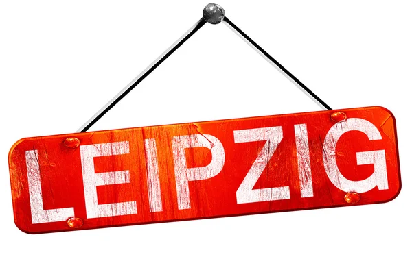 Leipzig, 3d render, işareti asılı kırmızı