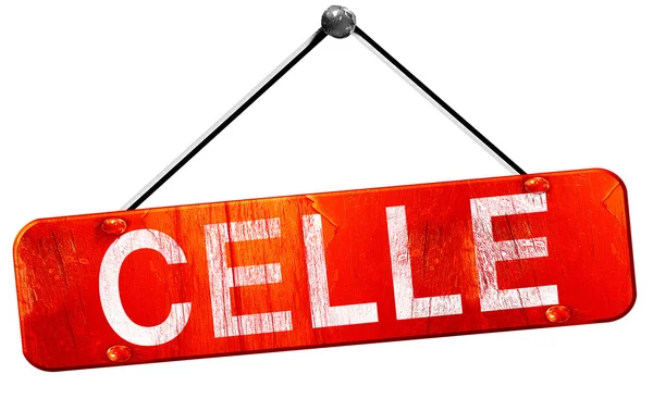 Celle, 3d render, işareti asılı kırmızı