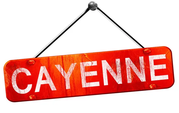 Cayenne, 3d render, işareti asılı kırmızı