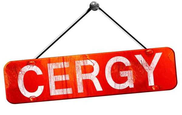 Cergy, 3d render, işareti asılı kırmızı