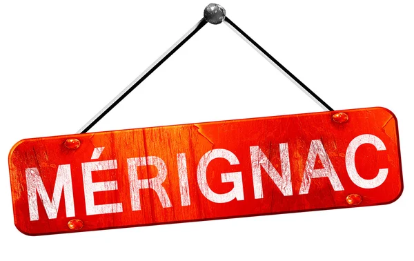 Merignac, 3d render, işareti asılı kırmızı