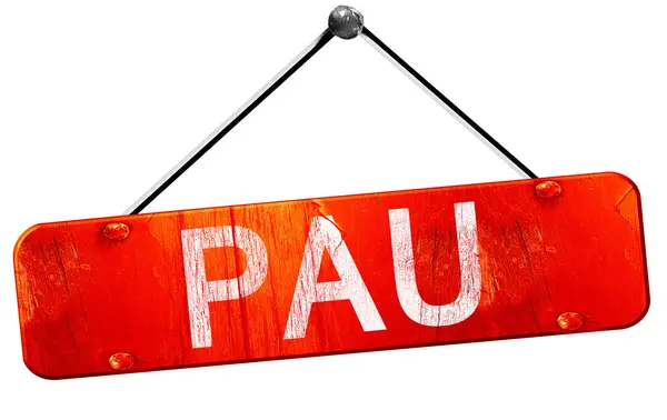 Pau, 3d render, işareti asılı kırmızı