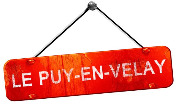 Le puy-tr-velay, 3d render, işareti asılı kırmızı
