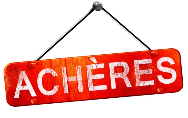 ACHERES, 3d render, işareti asılı kırmızı