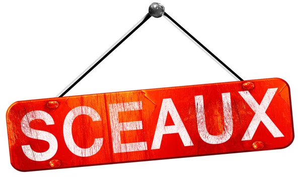 Sceaux, 3d render, işareti asılı kırmızı