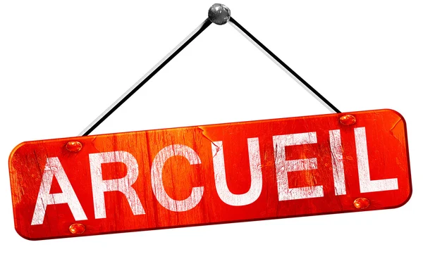 Arcueil, 3d render, işareti asılı kırmızı
