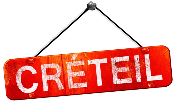 Creteil, 3d render, işareti asılı kırmızı