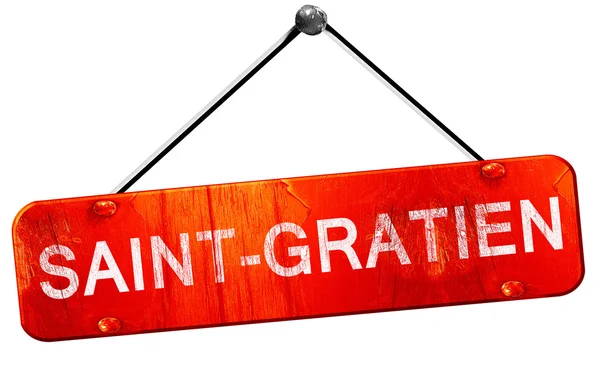 Saint-gratien, 3d render, işareti asılı kırmızı