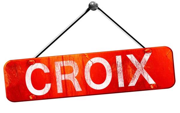 Croix, 3D рендеринг, червоний підвісний знак — стокове фото