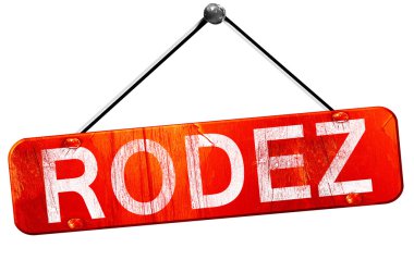 Rodez, 3d render, işareti asılı kırmızı