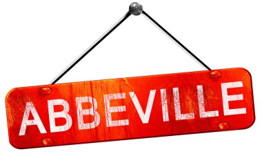 Abbeville, 3d render, işareti asılı kırmızı