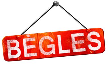 Begles, 3d render, işareti asılı kırmızı