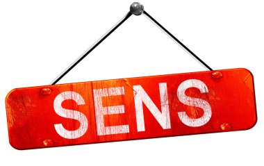 Sens, 3d render, işareti asılı kırmızı