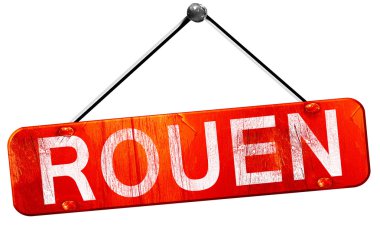 Rouen, 3d render, işareti asılı kırmızı