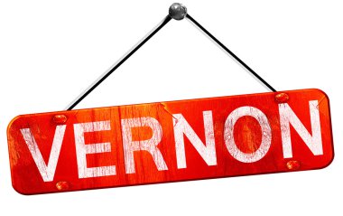 Vernon, 3d render, işareti asılı kırmızı