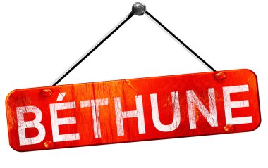 Bethune, 3d render, işareti asılı kırmızı