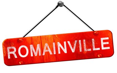 Romainville, 3d render, işareti asılı kırmızı