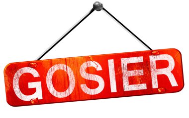 gosier, 3d render, işareti asılı kırmızı