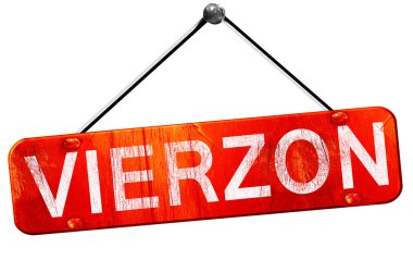Vierzon, 3d render, işareti asılı kırmızı