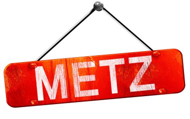 Metz, 3d render, işareti asılı kırmızı