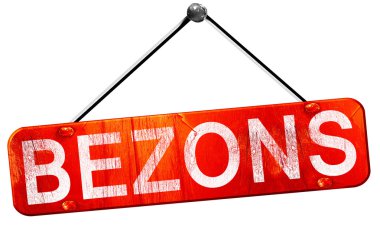 Bezons, 3d render, işareti asılı kırmızı