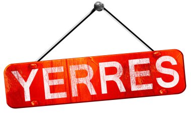 Yerres, 3d render, işareti asılı kırmızı