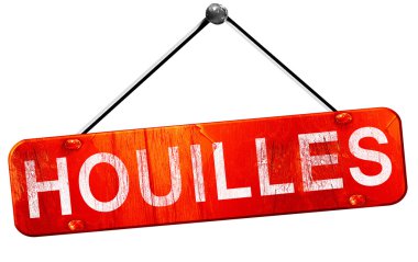 Houilles, 3d render, işareti asılı kırmızı