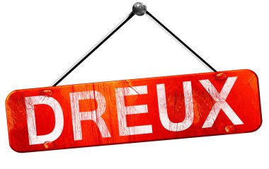 Dreux, 3d render, işareti asılı kırmızı