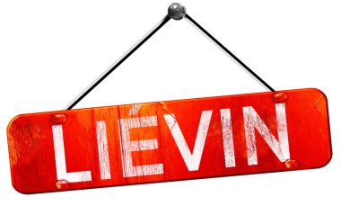 lievin, 3d render, işareti asılı kırmızı