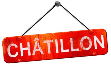 Chatillon, 3d render, işareti asılı kırmızı