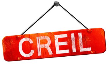 Creil, 3d render, işareti asılı kırmızı
