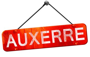 Auxerre, 3d render, işareti asılı kırmızı