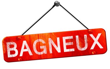 Bagneux, 3d render, işareti asılı kırmızı