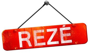 Reze, 3d render, işareti asılı kırmızı