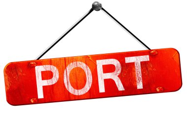 bağlantı noktası, 3d render, işareti asılı kırmızı