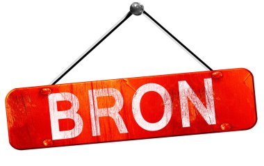 Bron, 3d render, işareti asılı kırmızı