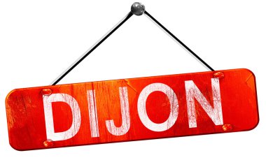 Dijon, 3d render, işareti asılı kırmızı
