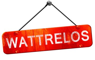 Wattrelos, 3d render, işareti asılı kırmızı