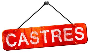 Castres, 3d render, işareti asılı kırmızı